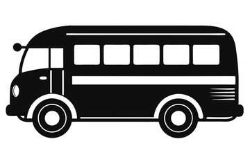bus icon line art silhouette vector illustration