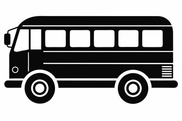 bus icon line art silhouette vector illustration