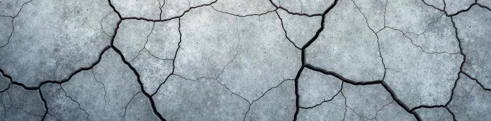 Obraz premium Cracked, uneven gray concrete; mottled, timeworn look , mottled, rustic