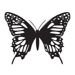 Elegant Black Butterfly Silhouette – Nature and Wildlife Vector Design