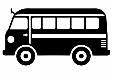bus icon line art silhouette vector illustration