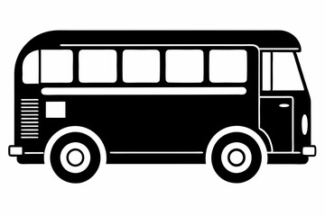 bus icon line art silhouette vector illustration