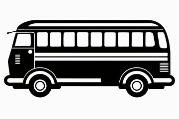 bus icon line art silhouette vector illustration