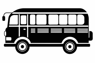 bus icon line art silhouette vector illustration