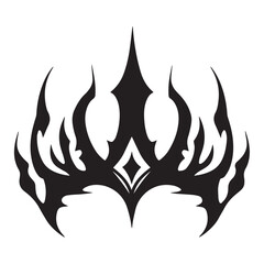 Fierce Tribal Flame Crown Vector – Tattoo and Fantasy Headpiece Design
