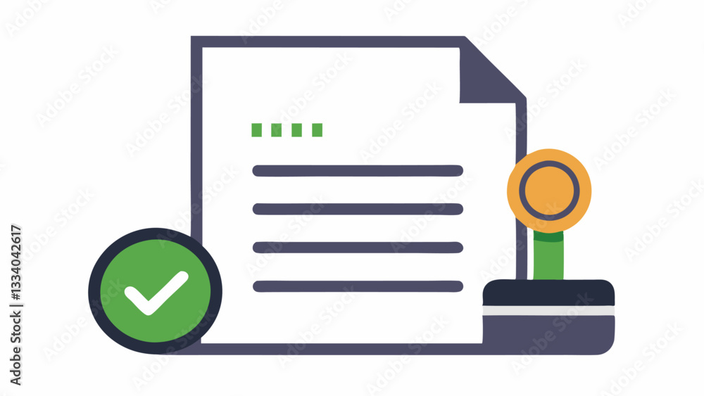 Poster document with a stamp of approval a document with a large approval stamp showcasing how regulators e