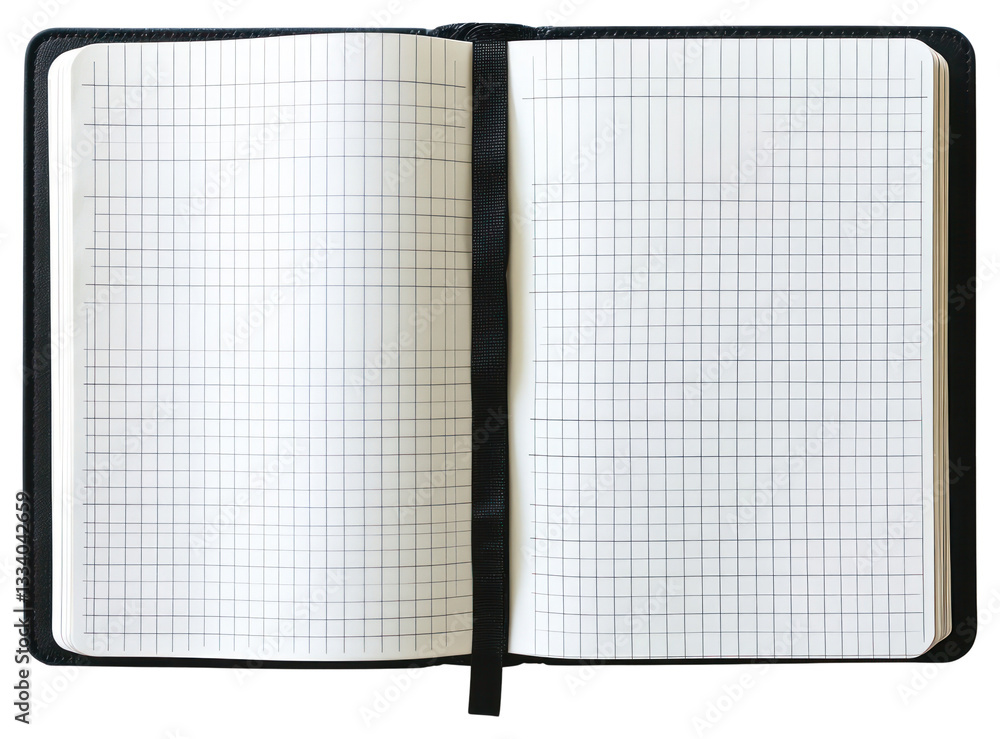Poster png blanked open notebook pages grid blackboard.