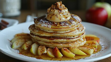Vegan apple-cinnamon pancakes