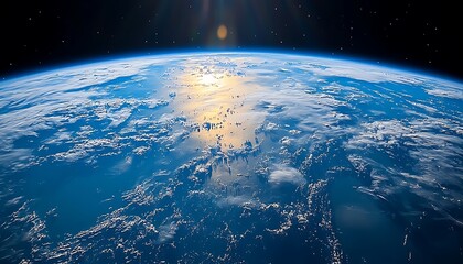 A view of Earth showing oceans and cloud coverage from space