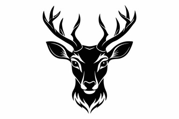 deer head line art silhouette vector illustration