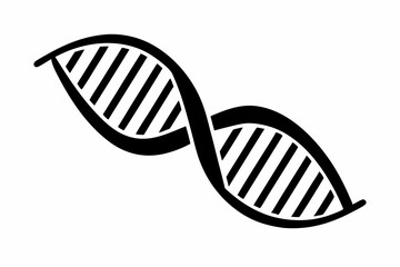 DNA sign symbol line art silhouette vector illustration