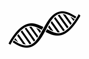 Dna sign symbol line art silhouette vector illustration
