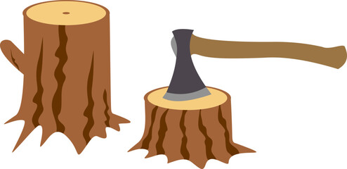 Ilegal Logging Illustration