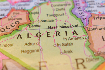 Algeria  On The World Map-Geo Political Map