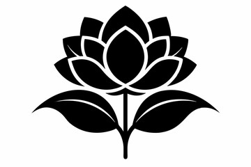 flower icon line art silhouette vector illustration