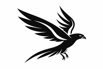 flying falcon bird line art silhouette vector illustration