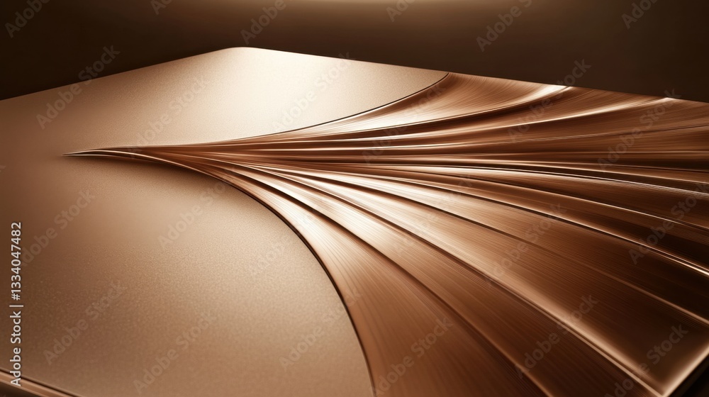 Poster elegant abstract design with smooth curves and metallic textures