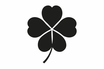 four leaf clover icon line art silhouette vector illustration
