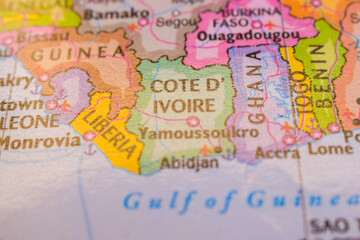 Coted' Ivoire  On The World Map-Geo Political Map