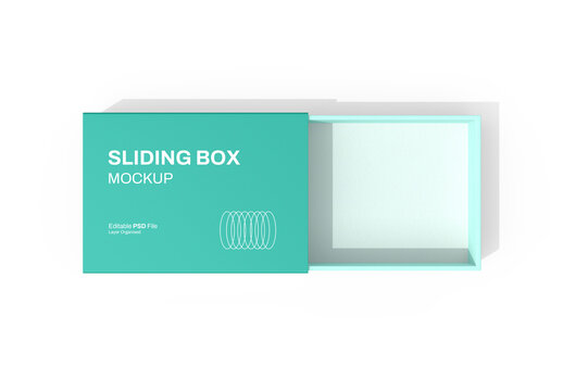 Cardboard Sliding Open Box Mockup