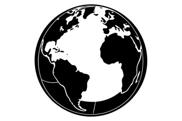 globe line art silhouette vector illustration