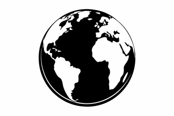 globe line art silhouette vector illustration