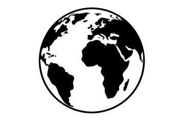 globe line art silhouette vector illustration