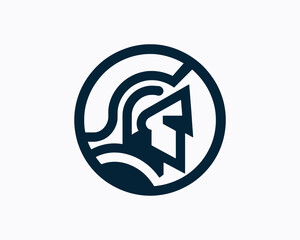Spartan logo design icon symbol vector illustration. Spartan warrior helmet logo design template