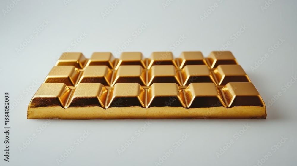 Poster a rectangular golden bar with sections on a light background