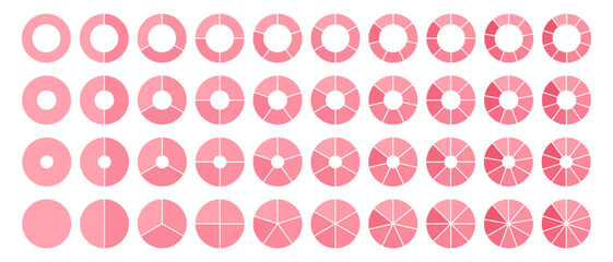 Dividing diagram equal parts from 1 to 10 blue, Cyclical pie chart wheel infographic, Vector illustration.