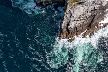 Aerial view of the cliffs of Horn Head at the wild atlantic way in Donegal - Ireland.
