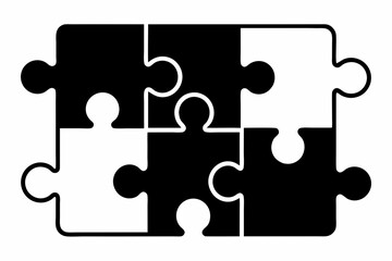 Fototapeta premium puzzle sign symbol line art silhouette vector illustration