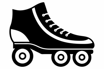 roller skates line art silhouette vector illustration