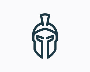 Spartan logo design icon symbol vector illustration. Spartan warrior helmet logo design template