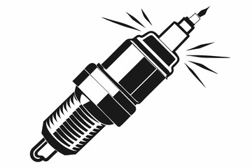 spark plug line art silhouette vector illustration