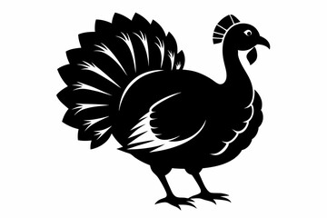turkey line art silhouette vector illustration