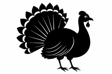 turkey line art silhouette vector illustration