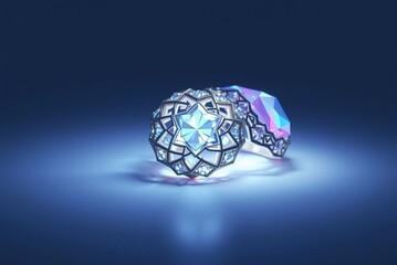 Elegant jewelry design with intricate shapes and sparkling gemstones showcases creativity and craftsmanship