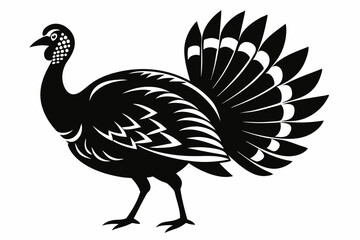 turkey line art silhouette vector illustration