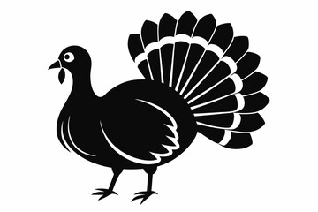 turkey line art silhouette vector illustration