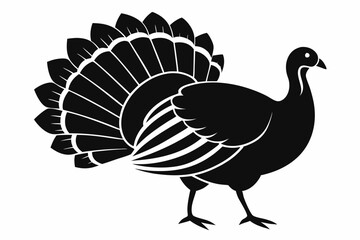 turkey line art silhouette vector illustration