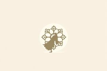 Fototapeta premium Silhouette of a figure against a floral backdrop