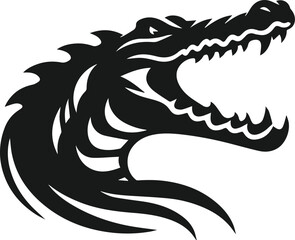 Angry crocodile roaring head vector