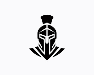 Spartan logo design icon symbol vector illustration. Spartan warrior helmet logo design template