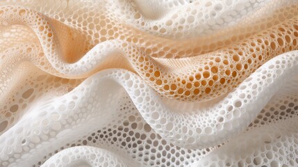 Bio-fabricated building materials showing fibrous textures with eco-conscious appeal. Ultra-detailed focus with natural lighting.