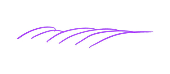Draw a purple pencil line isolated on a transparent background.
