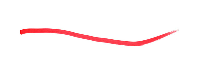 Draw a red pencil line separated on a transparent background.