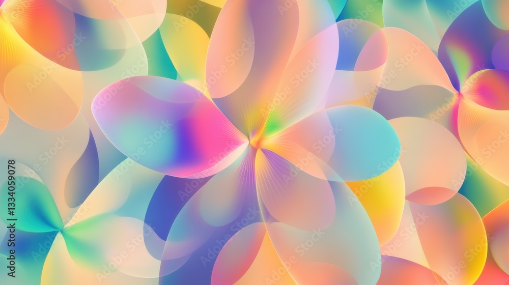 Poster ethereal abstract pattern with soft colors and flowing shapes