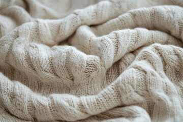 Soft Beige Knitted Texture Cozy Winter Warmth