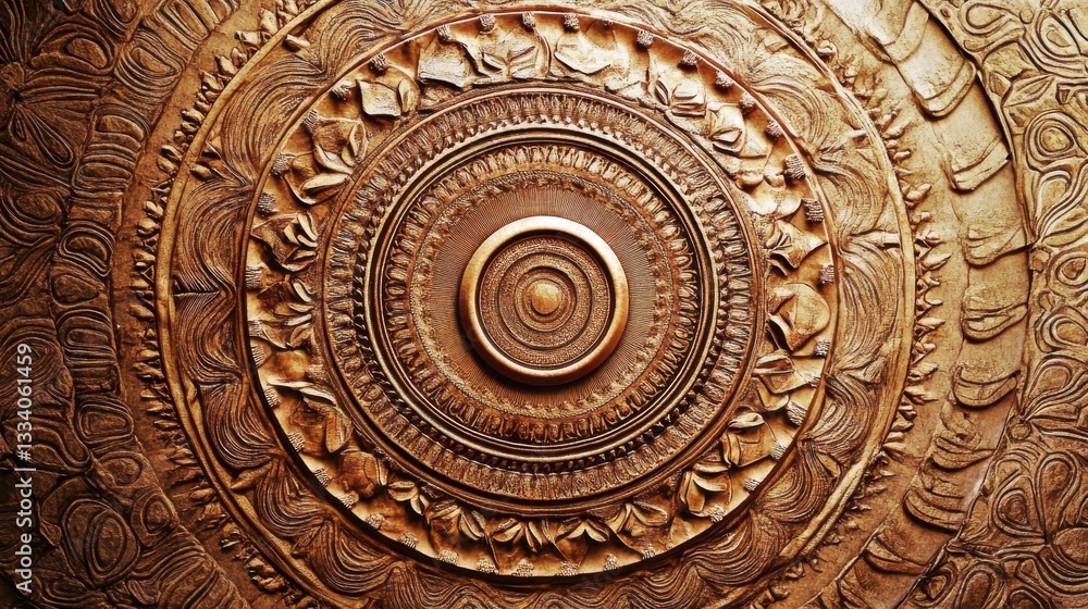 Aufkleber intricate circular patterns on textured wall artwork design